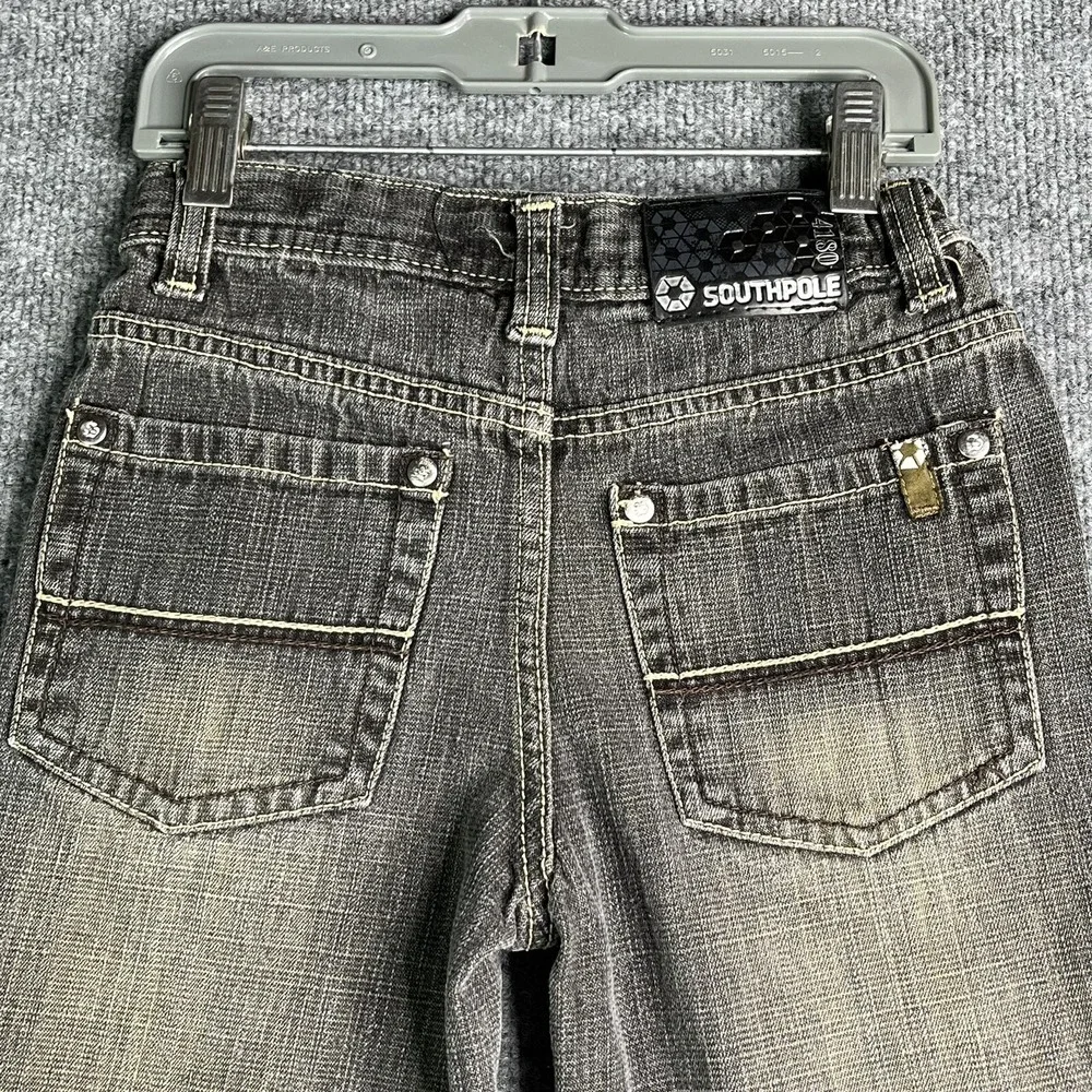 Vintage Y2K Southpole Jeans Boys 6 Black Wash Grunge Hip Hop Skate‎